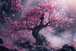 A 4K image of a blooming cherry blossom tree, highlighting its delicate flowers and graceful branches.