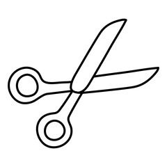 Poster - A linear design icon of scissors

