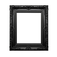 Rich black frame isolated on white and transparent background