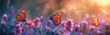 Monarch's Journey A Butterfly's Transformation in a Field of Purple Flowers Generative AI