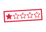 Fototapeta  - Vector illustration of one star on five rating in red ink stamp