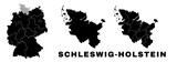 Fototapeta Londyn - Schleswig-Holstein map, German state. Germany administrative regions and boroughs, amt, municipalities.