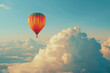An enchanting 4K capture of a colorful hot air balloon floating gracefully in the sky, with vibrant hues painting a picture of adventure and freedom.