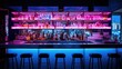 © vectorwin - shelves pink blue neon light