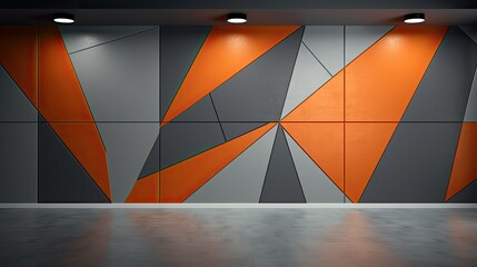 Poster - interior grey and orange background