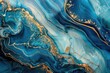 Luxurious ocean inspired art with blue and gold accents.