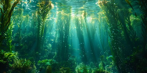 Wall Mural - The Underwater Forest A Breathtaking View of the Ocean's Hidden Wonders Generative AI