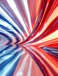 Red, white, and blue stripes, soft glow, side angle, glossy finish art , 8K render
