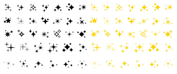 Wall Mural - star icon collection. different star shapes. black stars icon set. sparkle star icon set. vector ill