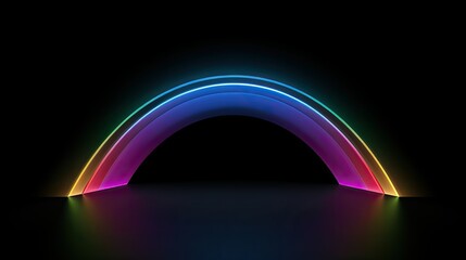 Sticker - composition dark rainbow background