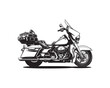 Moto touring, vector illustration - Motorbike isolated on white background
