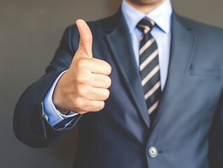 businessman with thumb up