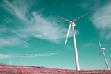 Fototapeta Na drzwi - Wind turbine generators for susainable electricity production