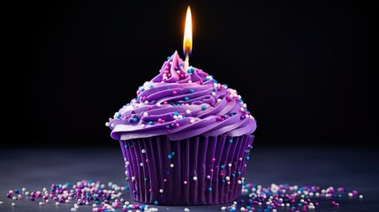 Poster - sprinkles purple birthday cake