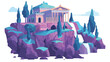 On Mount Olympus a Fantasy Palace flat vector isolated