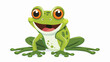 Cartoon happy frog on white background flat vector isolated