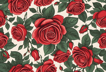 bouquet of red roses vintage illustration isolated on a transparent background,   bright colors