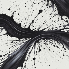 Wall Mural - grungy black watercolour brush stroke paint splatter smudge isolated background bright colors