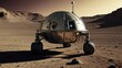 Mars rover exploring alien landscape