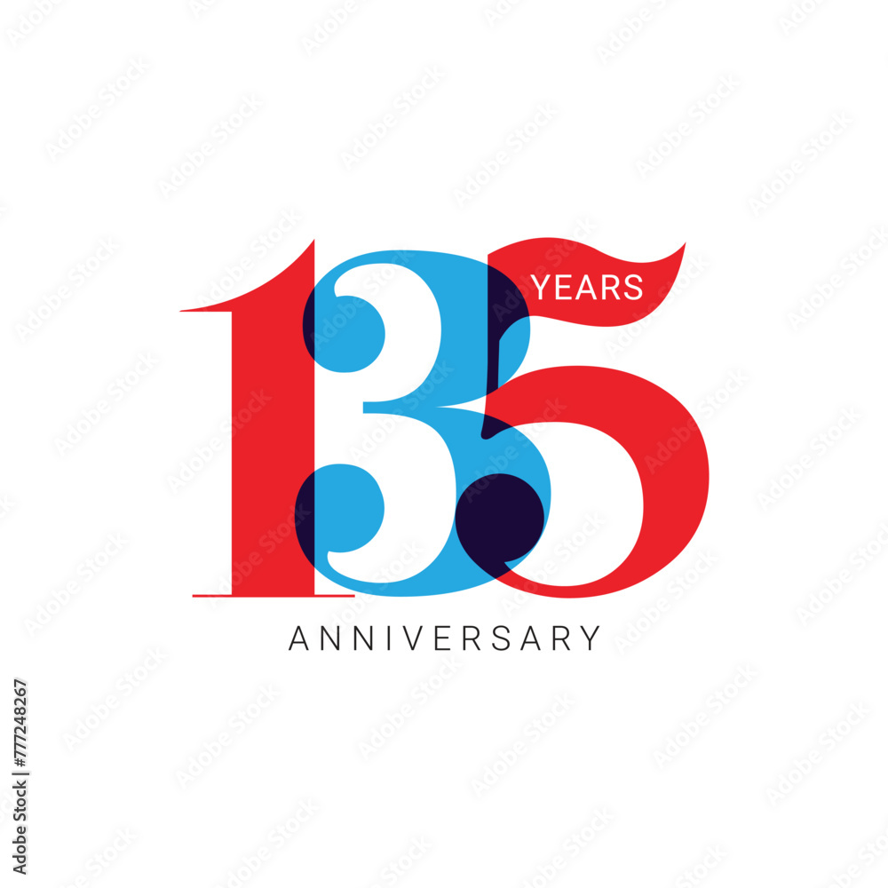 135 Logo, 135 Years Anniversary Logo, Vector Template Design element ...