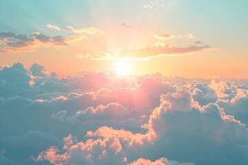 new heaven and earth concept dramatic sunrise sky background.
