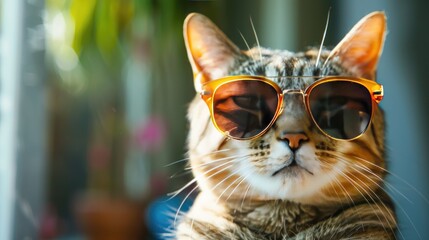 Cat in sunglasses. Generative AI