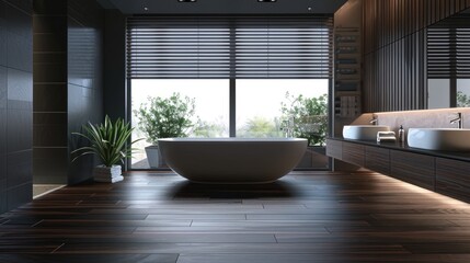 Wall Mural - Modern bathroom. Generative AI