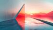 sunset over the city future abstract view background