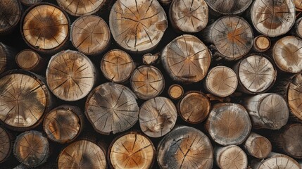 Wood log wallpaper. Generative AI