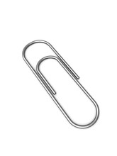 A Single Paperclip On A White Background, Depicted In A Realistic Graphic Style, Representing Simplicity And Organization