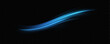 Neon lines of blue speed. Dynamic traces of light movement. Light wave of the trace, line of the trace. Futuristic neon light lines. Light movement effect. Neural network