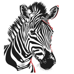 Wall Mural - vector zebra on white background .Generative AI