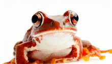 Frog Closeup On White
