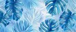 Various tropical leaves pattern design in blue gradient gradient. Design for fabric, print, cover, banner, decoration.