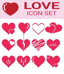 Wall Mural - Doodle hearts sketch set. Various different hand drawn heart icon love collection isolated on white background. Red heart symbol for Valentines Day. Vector illustrator. EPS 10