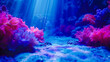 Vibrant underwater coral reef, marine life diversity, aquarium beauty concept