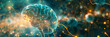 Human brain showing neural pathways and neurons firing Concept, Generative AI	
