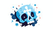 Blue skull with with an asterisk on his forehead ve