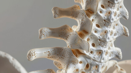 3D model of a human vertebra, showing detailed bone structure and marrow