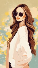 Wall Mural - Illustration style fashionable beauty