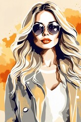 Wall Mural - Illustration style fashionable beauty