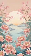 Wall Mural - enchanting array of pastel flowers, each piece a serene celebration of nature's delicate beauty