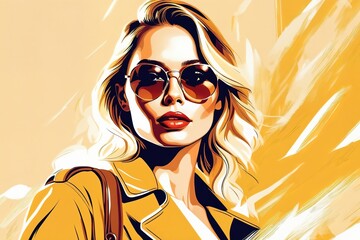 Wall Mural - Illustration style fashionable beauty