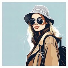 Wall Mural - Illustration style fashionable beauty