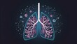 World Asthma Day. Asthma awareness poster with lungs filled with air bubbles on a dark background. Bronchial asthma symbol created with generative ai
