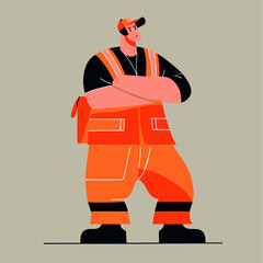 Wall Mural - foremen worker flat vector il...