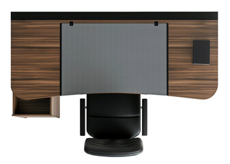 Wall Mural - Office Table And Chair. Top Floorplan View. Interior Design Template. Ai Generative