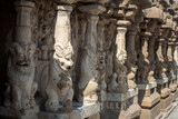 Fototapeta  - The pillars of the Kailasanathar Temple also referred to as the Kailasanatha temple, Kanchipuram, Tamil Nadu, India. It is a Pallava era historic Hindu temple.