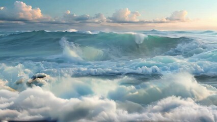 Wall Mural - Seascape with beautiful waves