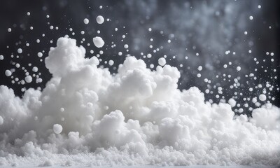 Wall Mural - Falling snowflakes on dark background. AI generated.